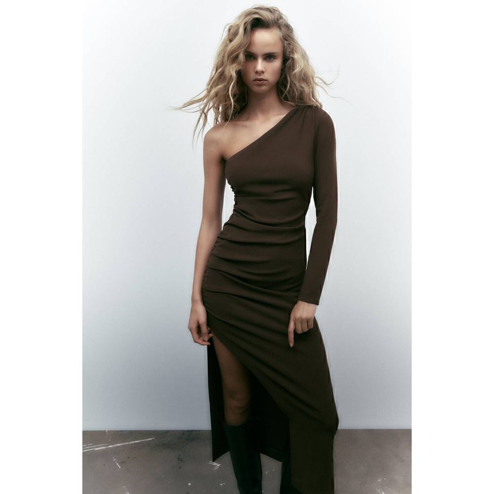 DRAPED ASYMMETRIC DRESS ZARA  - Picture 10 of 16